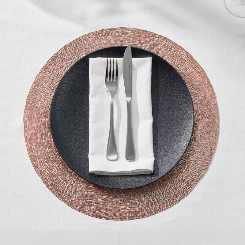 Maxwell & Williams Table Accents Lace Metallic Round Placemat 38cm RoseGold image number 2